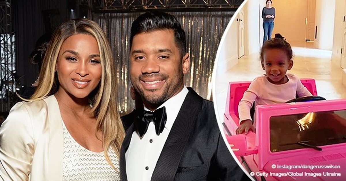 Ciara and Russell Wilson's daughter Sienna adorably cruises in pink G ...