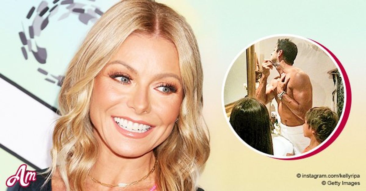 Kelly Ripa Shares A Photo Of Husband Mark Consuelos Teaching Their Daughter And Son How To Shave