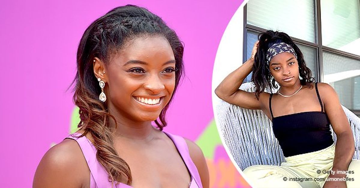 Simone Biles Flaunts Her Sculptured Body in a Black Top That Showed Her ...