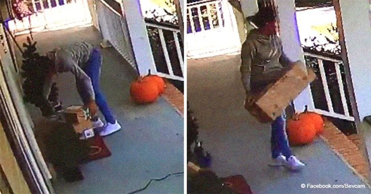 Video of delivery person caught stealing Amazon package she 'delivered ...