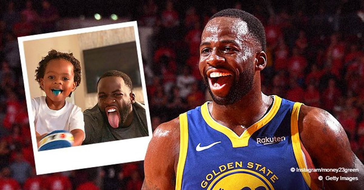 Draymond Green of NBA and His Son Stick Their Tongues out in an ...