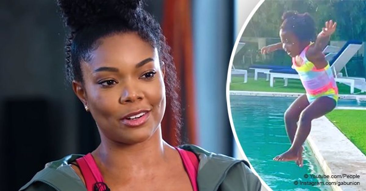 Gabrielle Union's Daughter Kaavia Shows Swimming Skills as She Jumps