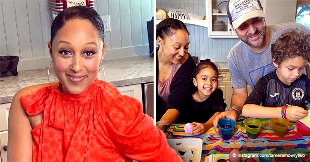 Tamera Mowry Makes Colorful Easter Eggs with Husband Adam Housley and Kids