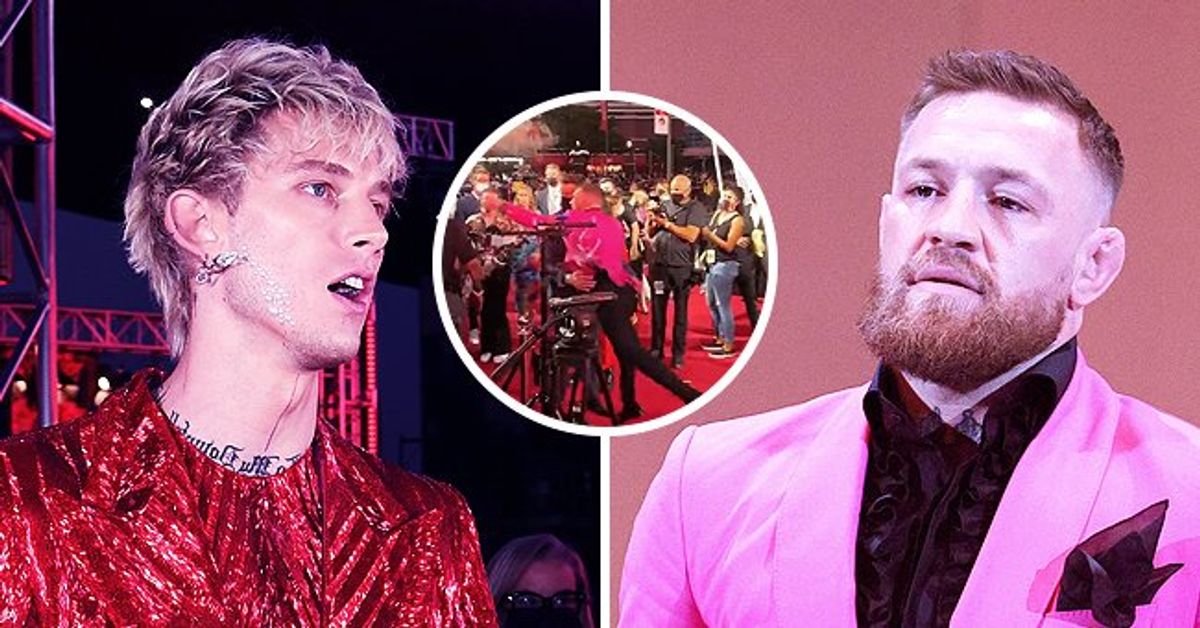 Conor McGregor Throws Drink at Machine Gun Kelly During VMAs Red Carpet
