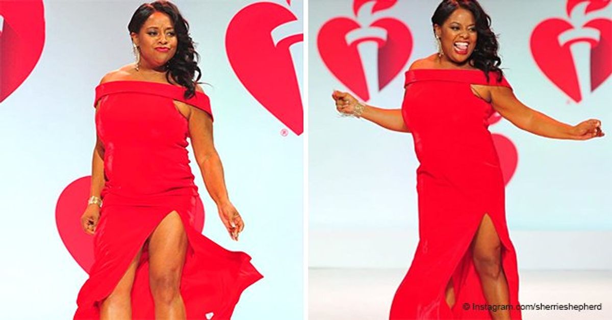 Sherri Shepherd hits the runway in off-the-shoulder red gown after 25 ...