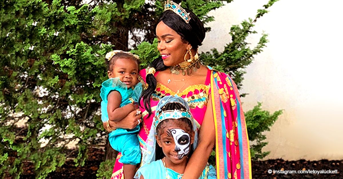 LeToya Luckett & Her Daughters Dressed as Princess Jasmine for Halloween