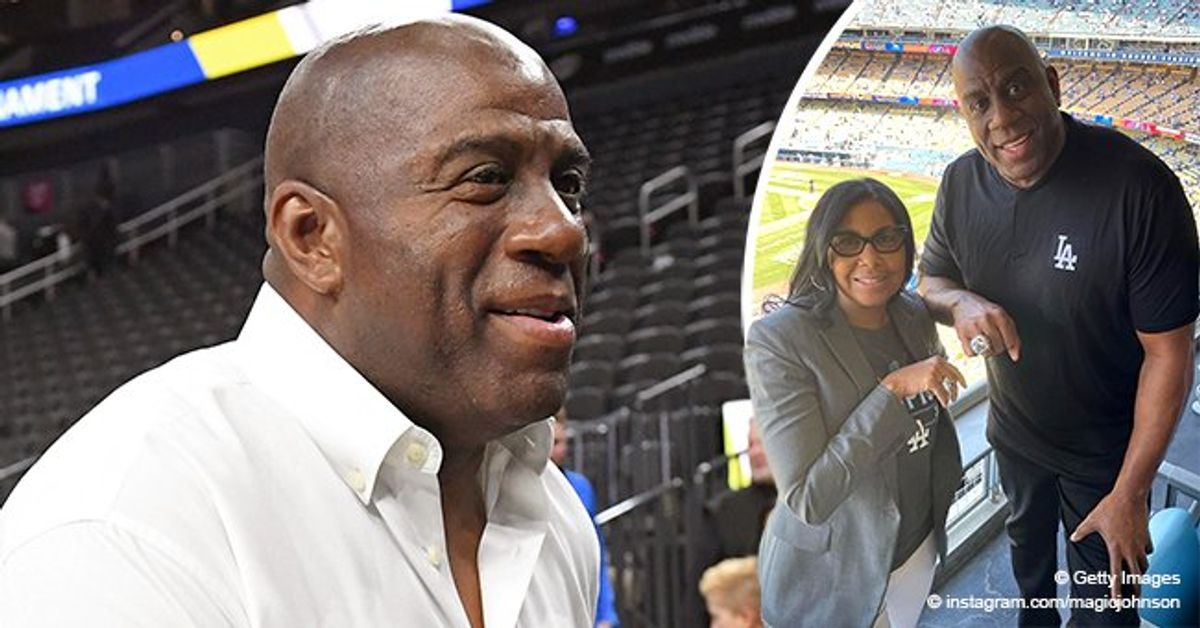 Magic Johnson & Wife Cookie Are All Smiles Flashing Their World Series ...