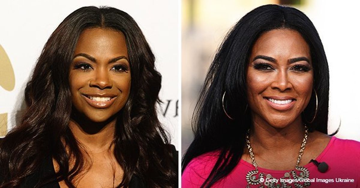 Kenya Moore flaunts her growing baby bump in black dress in photo with ...