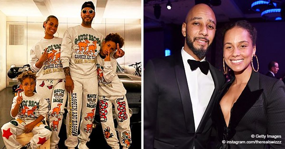 Alicia Keys & Her Husband Swizz Beatz Pose with Their Sons Egypt