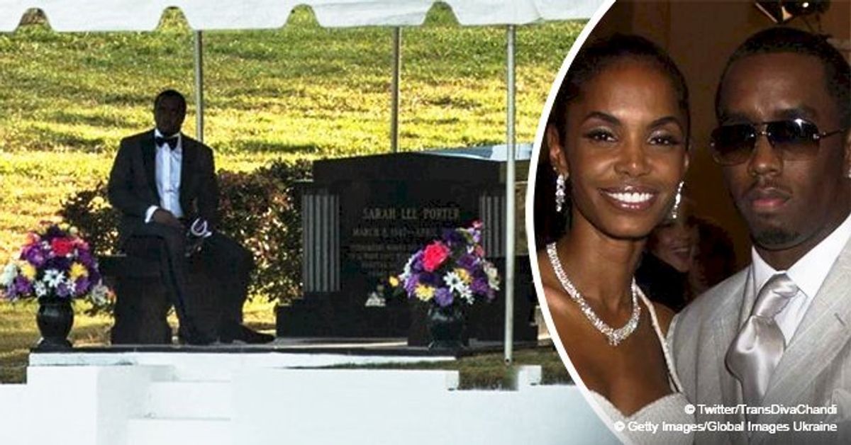 Pic from Kim Porter funeral shows Diddy looking distraught at gravesite ...