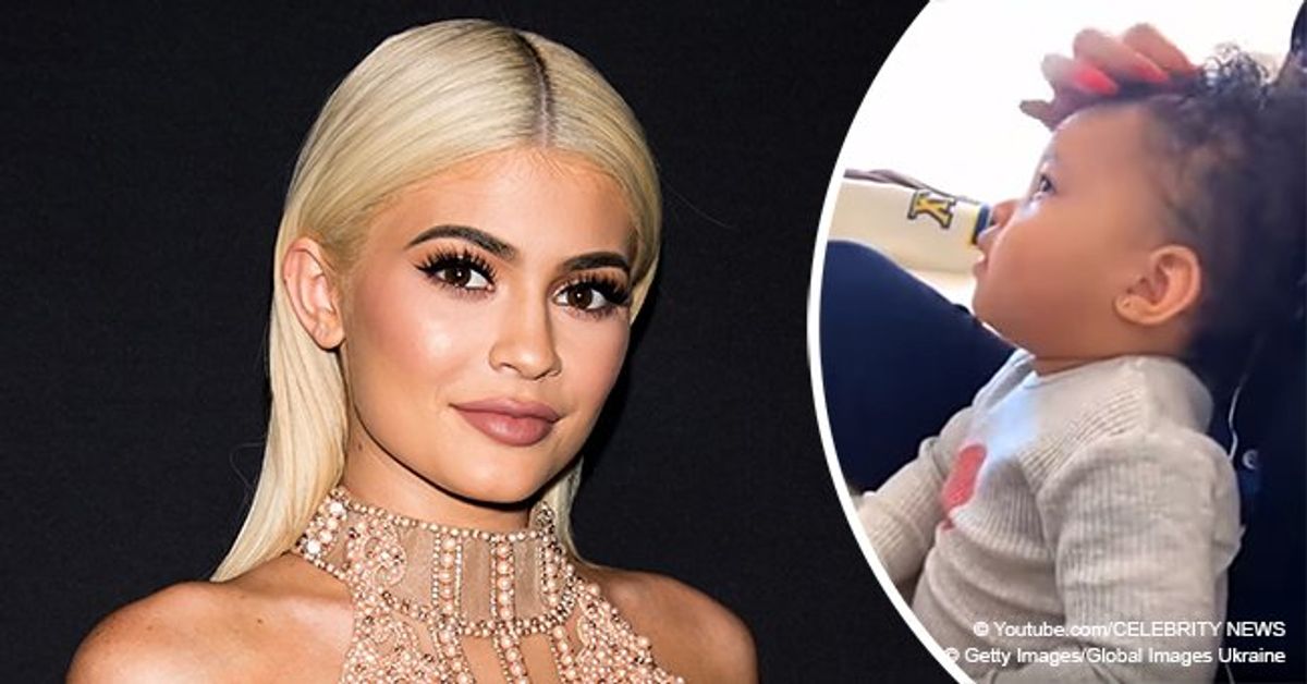 Kylie Jenner Stormi's curls as she watches 'Barney