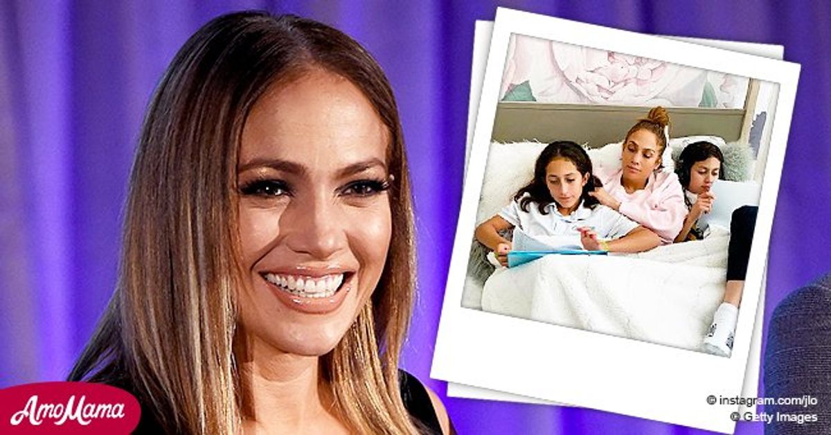 Jennifer Lopez Snuggles With Her Twins While They Do Homework In Photo Days After Oscars Snub