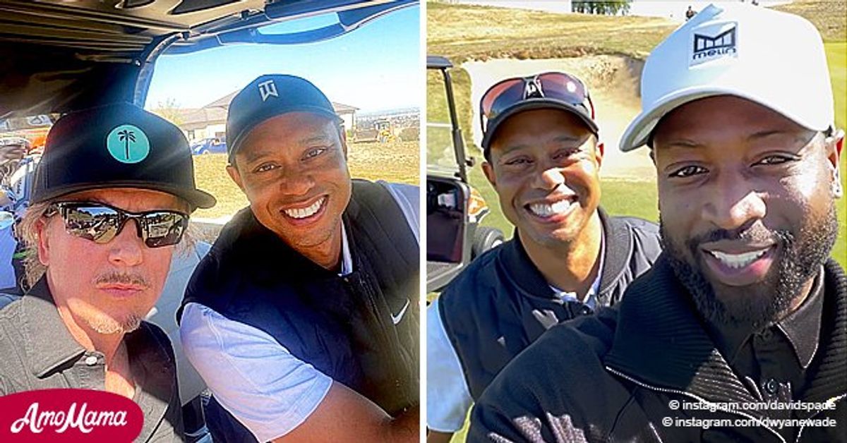 Tiger Woods Played Golf with Dwyane Wade & David Spade 1 Day before Car