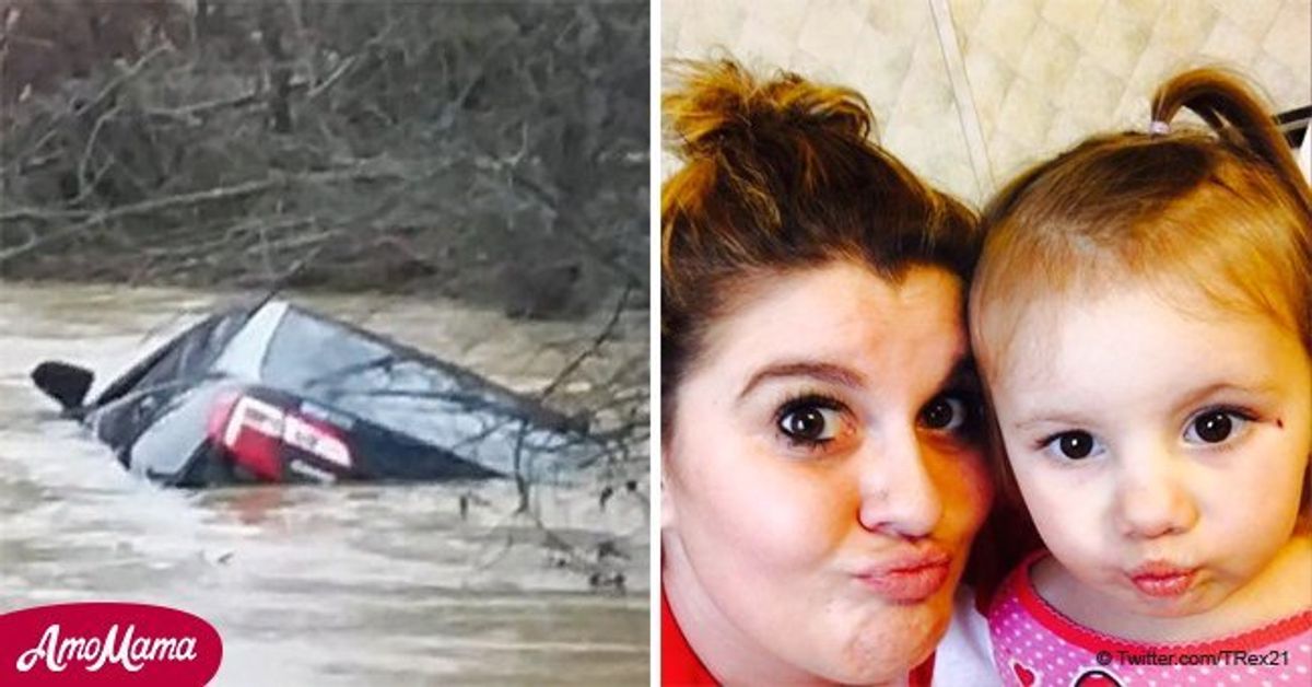 Mom and baby trapped inside sinking car saved by quick-thinking police ...