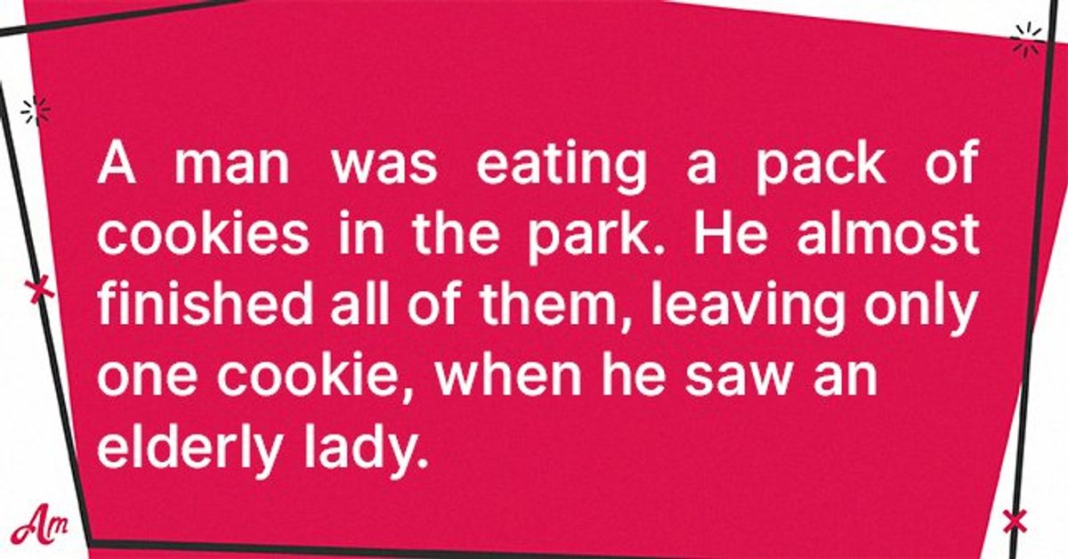 Daily Joke: Man Was Eating Cookies in the Park When He Saw an Elderly Lady