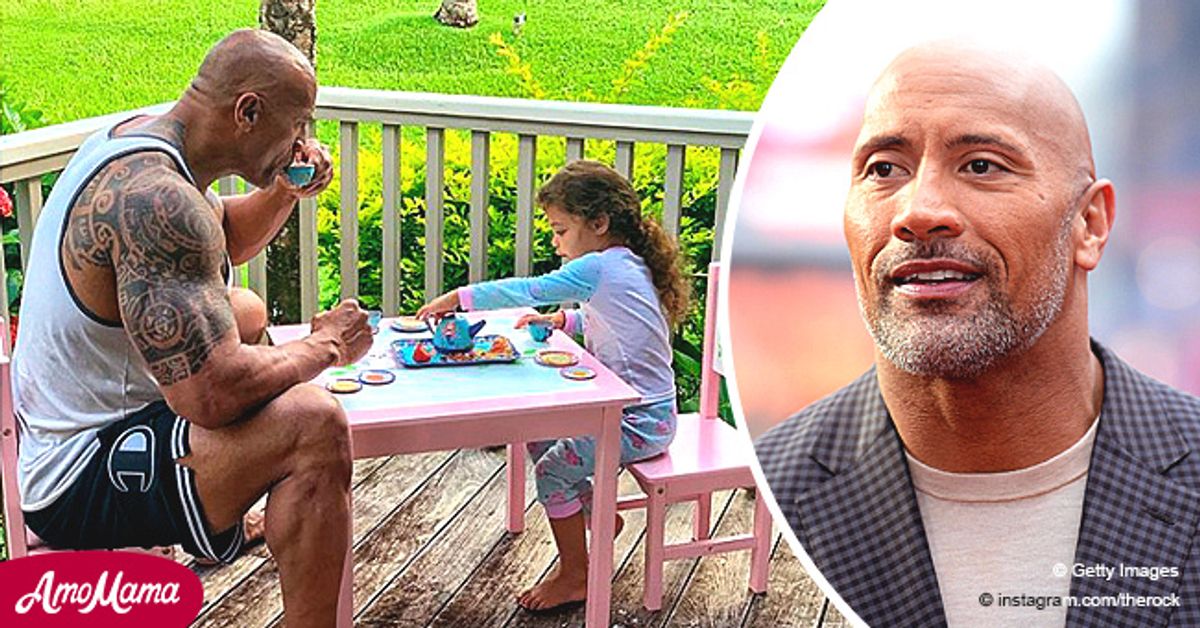 Dwayne 'The Rock' Johnson Enjoys a Tea Party with His 3YearOld