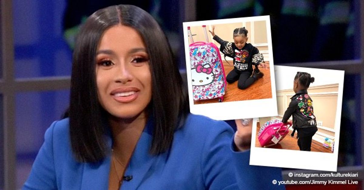 Cardi B's Daughter Kulture Rocks a Trendy Leather Jacket as She Poses