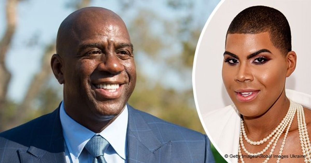Magic Johnson's son EJ looks very seductive in leather mini-dress ...