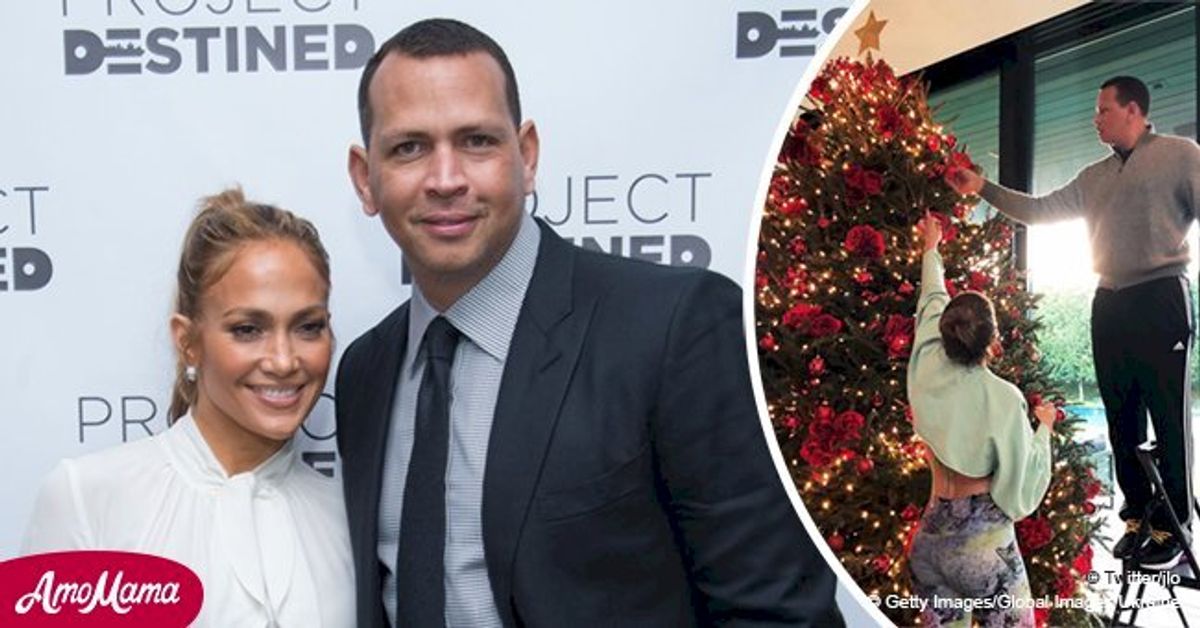 Jennifer Lopez shared a sweet photo of her family decorating their