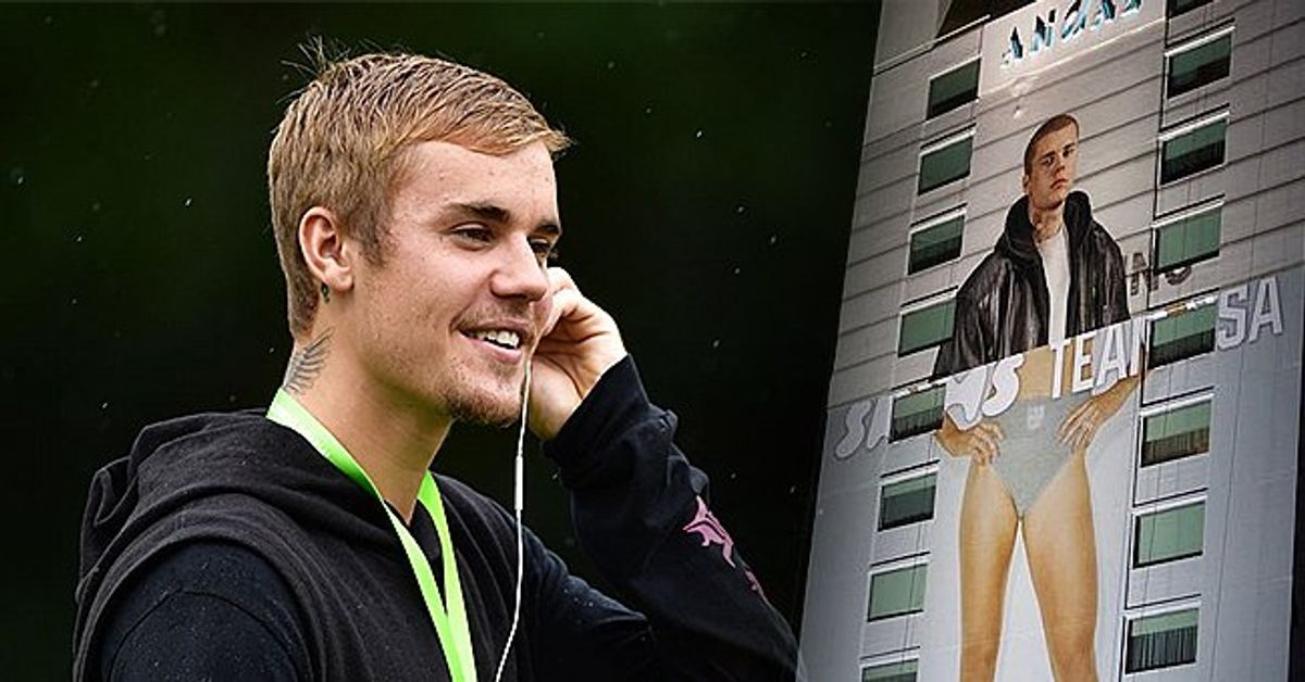 Justin Bieber's SKIMS Billboard Mishap Inspires Hilarious Meme
