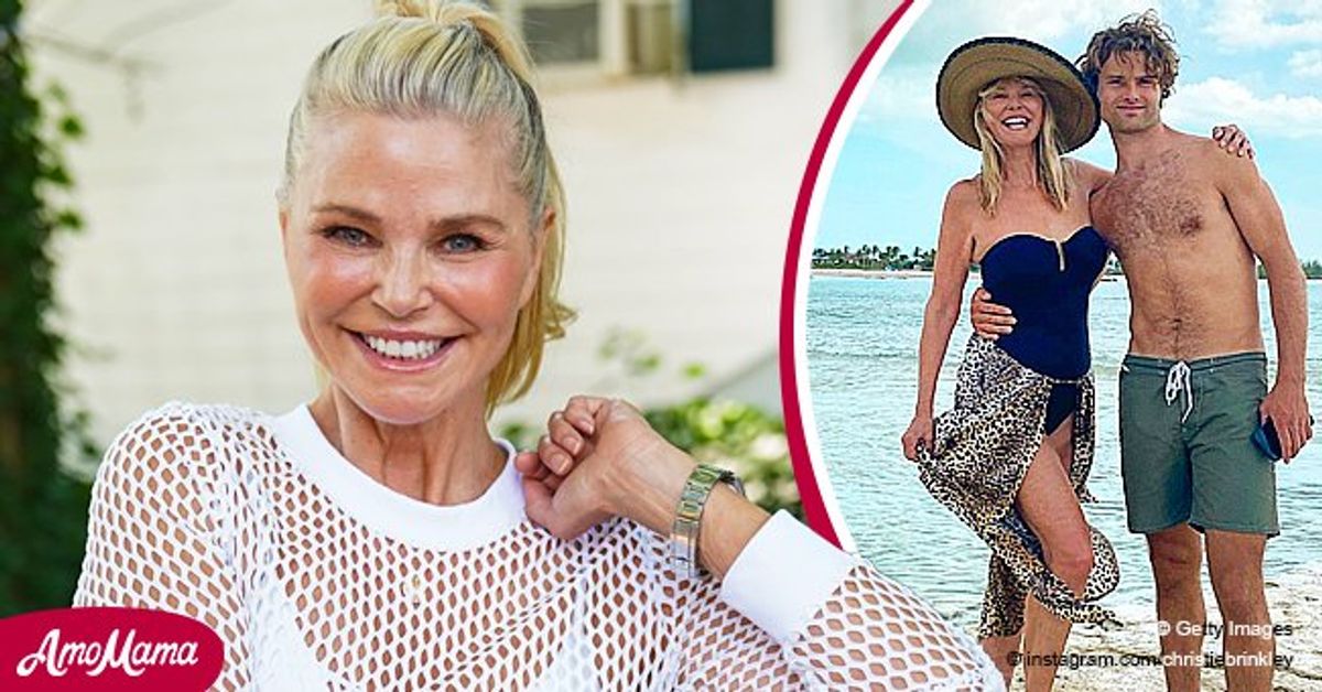 Age-Defying Christie Brinkley Stuns on the Beach in Navy Blue Swimsuit ...