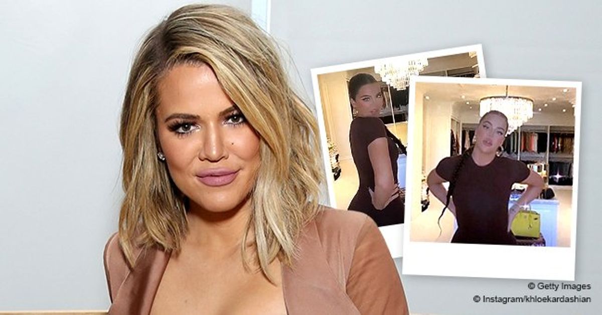 Khloé Kardashian Poses in a Tight Brown Jumpsuit Showing Her Figure