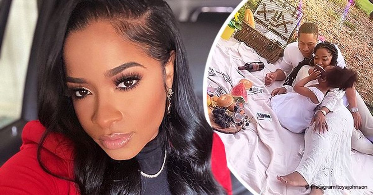 Toya Johnson & Red Rushing Wear Matching White Outfits during Family ...