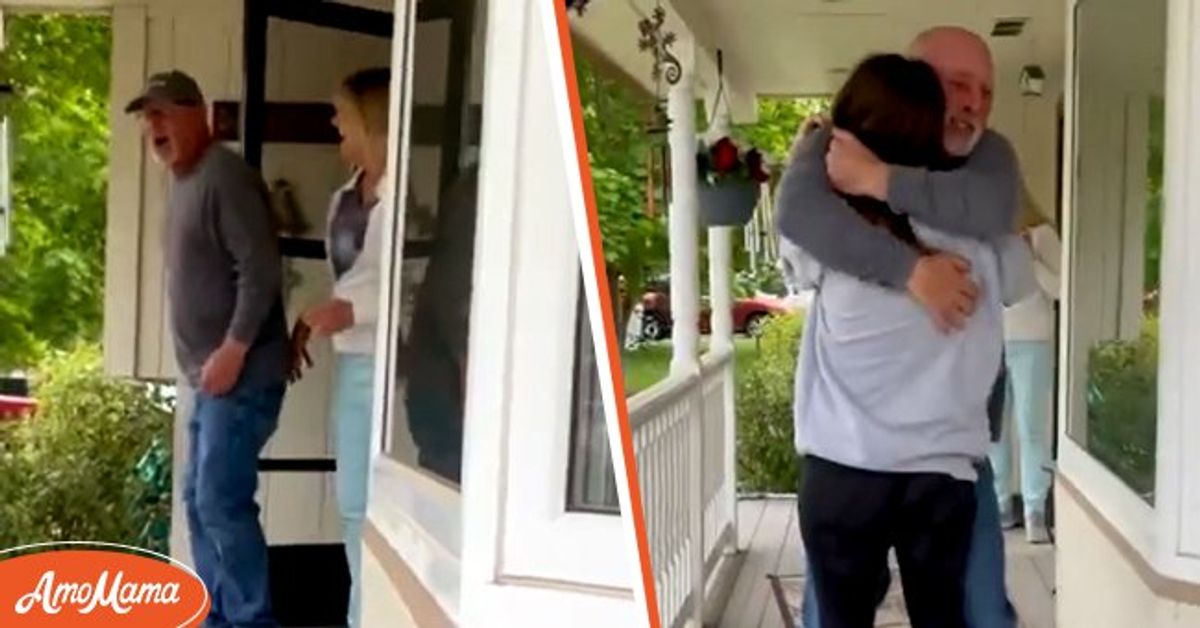 Dad Cries Uncontrollably When Daughter Surprises Him after Almost Three ...