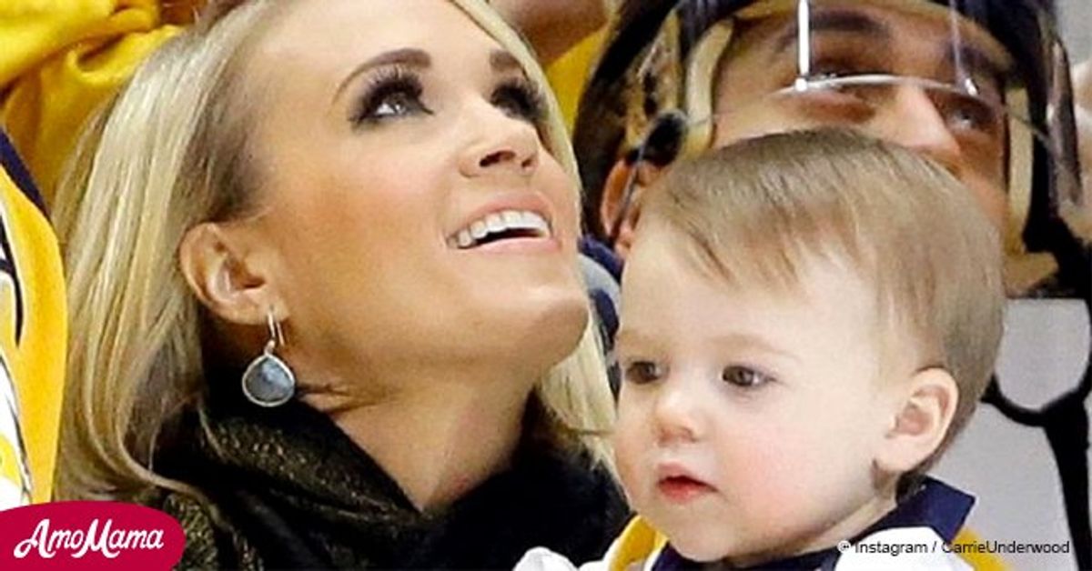 Carrie Underwood shares heartfelt video of son watching her National(01)