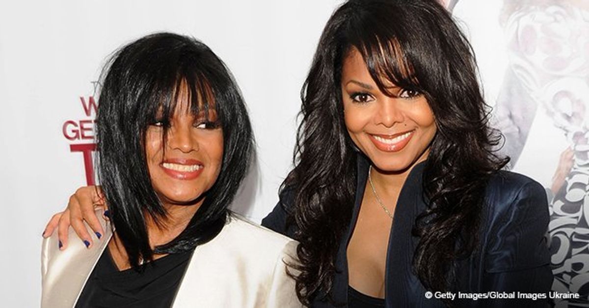 Janet Jackson shares photo with sister Rebbie Jackson rocking chic red suit