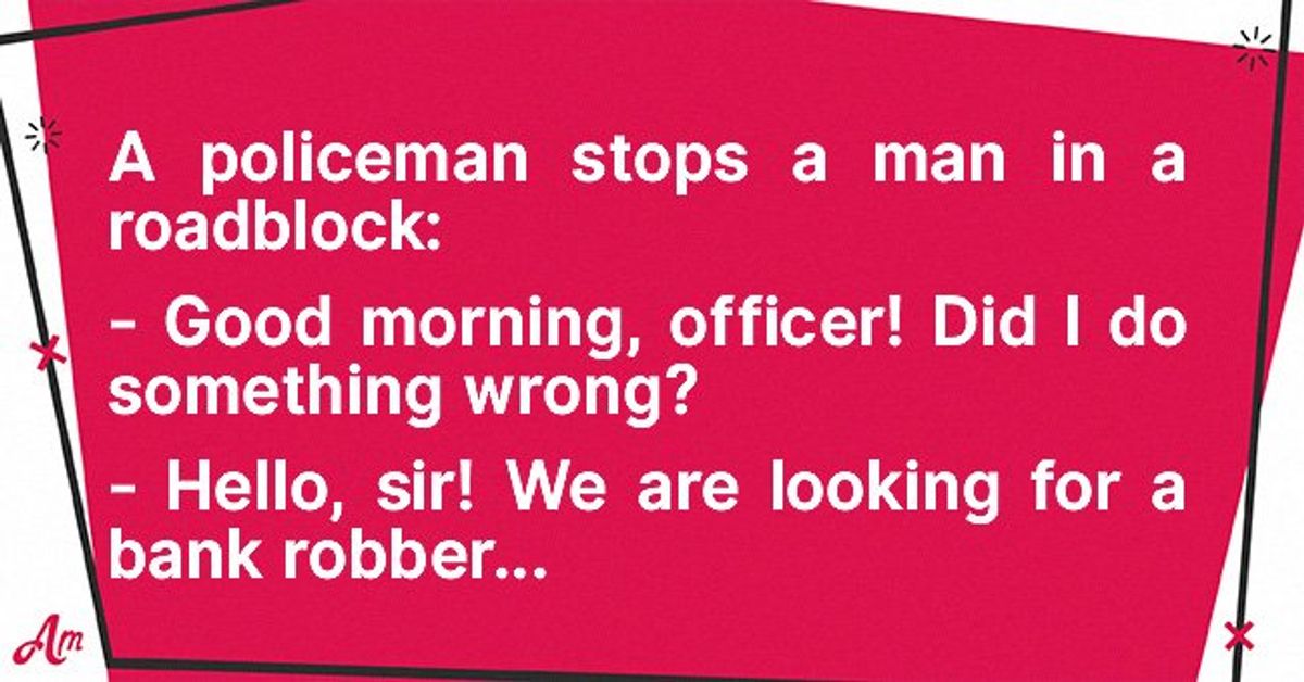 Daily Joke: Policeman Stops a Man Who Drives Away but Then Returns