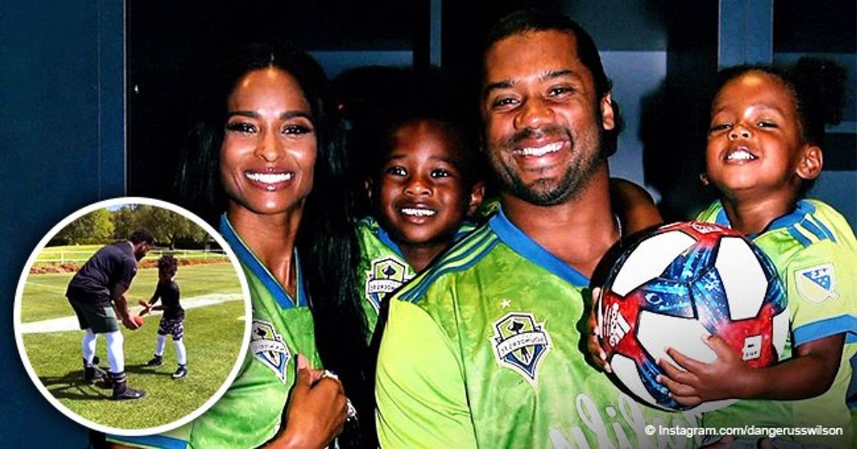 Russell Wilson Teaches Wife Ciara's Son Future Wilburn Some Football