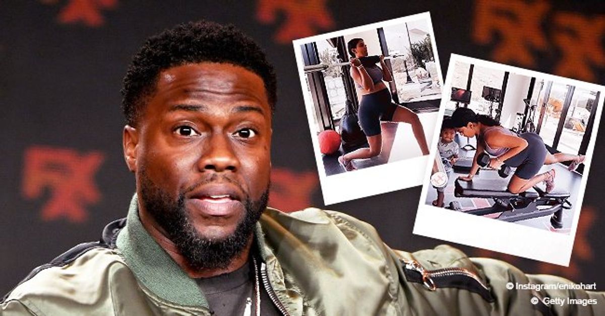 Watch Kevin Hart's Pregnant Wife Eniko Stay Fit Using Dumbbells(00)