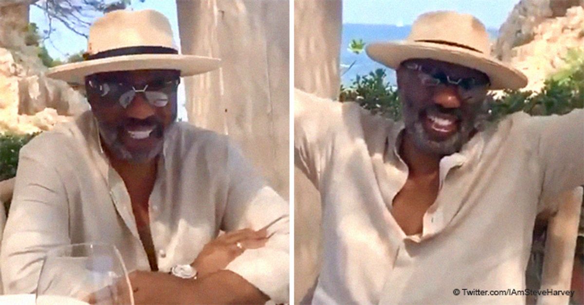 Steve Harvey Surprised with 'Family Feud' Theme Song While Dining with