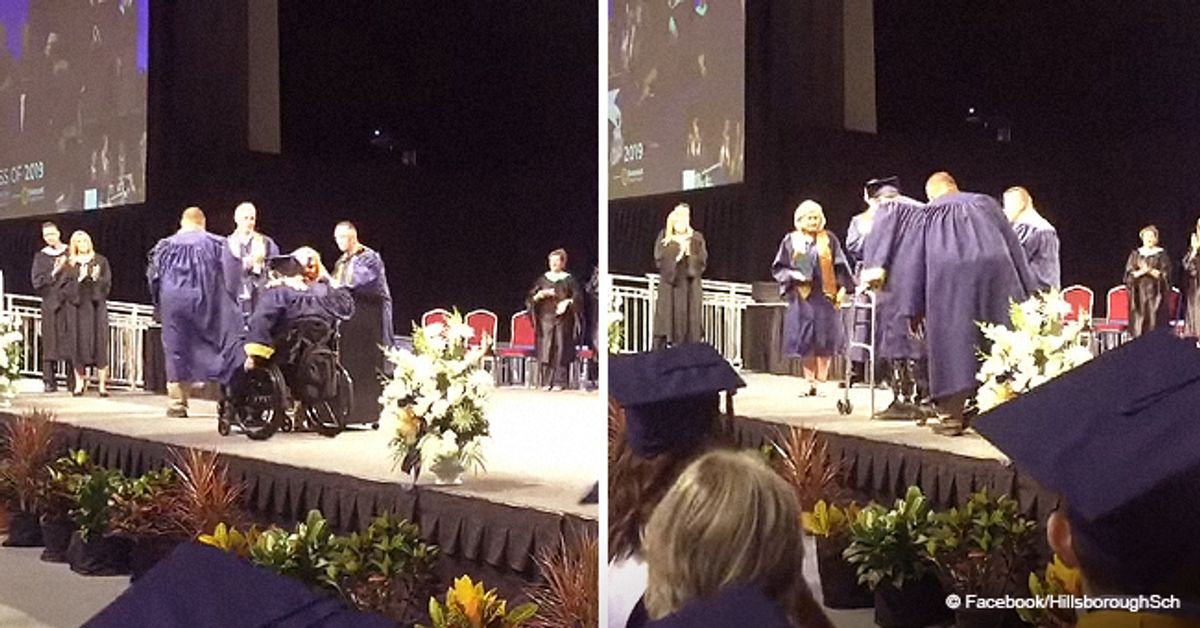 Paralyzed High School Athlete Bravely Walks to Receive Diploma during ...