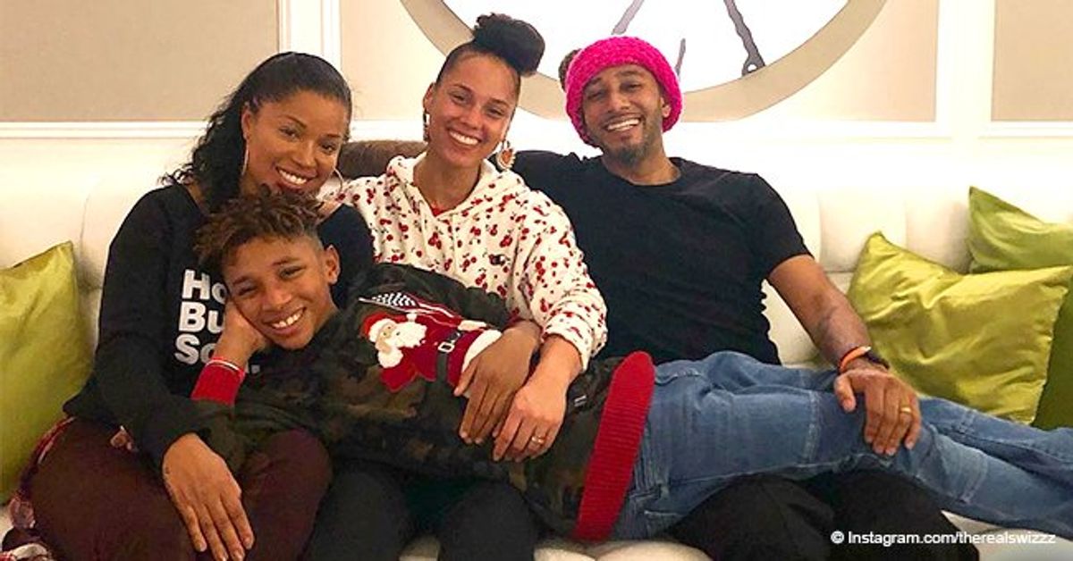 Swizz Beatz praised for photo with ex-wife, their child and wife Alicia ...