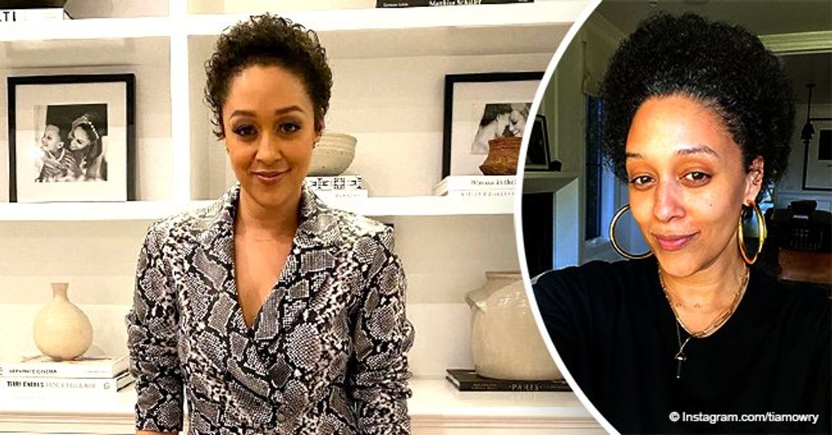 Tia Mowry Shows Natural Grey Afro in New Selfie without Makeup or