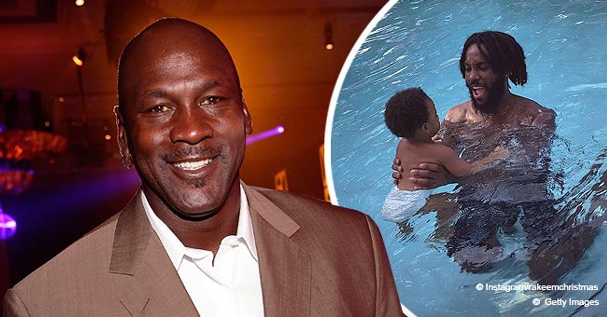 Michael Jordan's Grandson Looks Adorable with His Afro Hair Swimming in a Pool with Dad, Rakeem