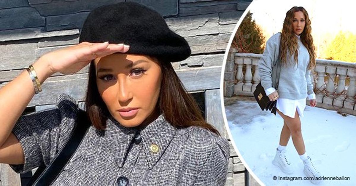 Adrienne Bailon Braves the Snow as She Exposes Toned Legs in a White T ...