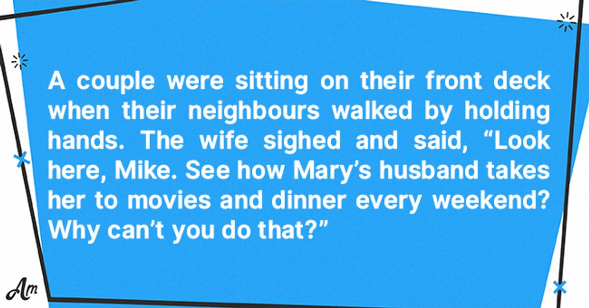 Daily Joke: A Married Couple Were Sitting on Their Front Deck When ...