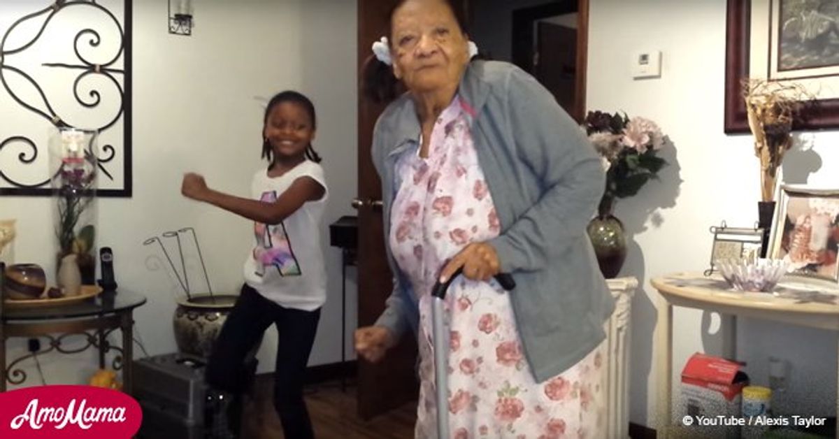 97 Year Old Granny Steals The Show After Great Granddaughter Challenges