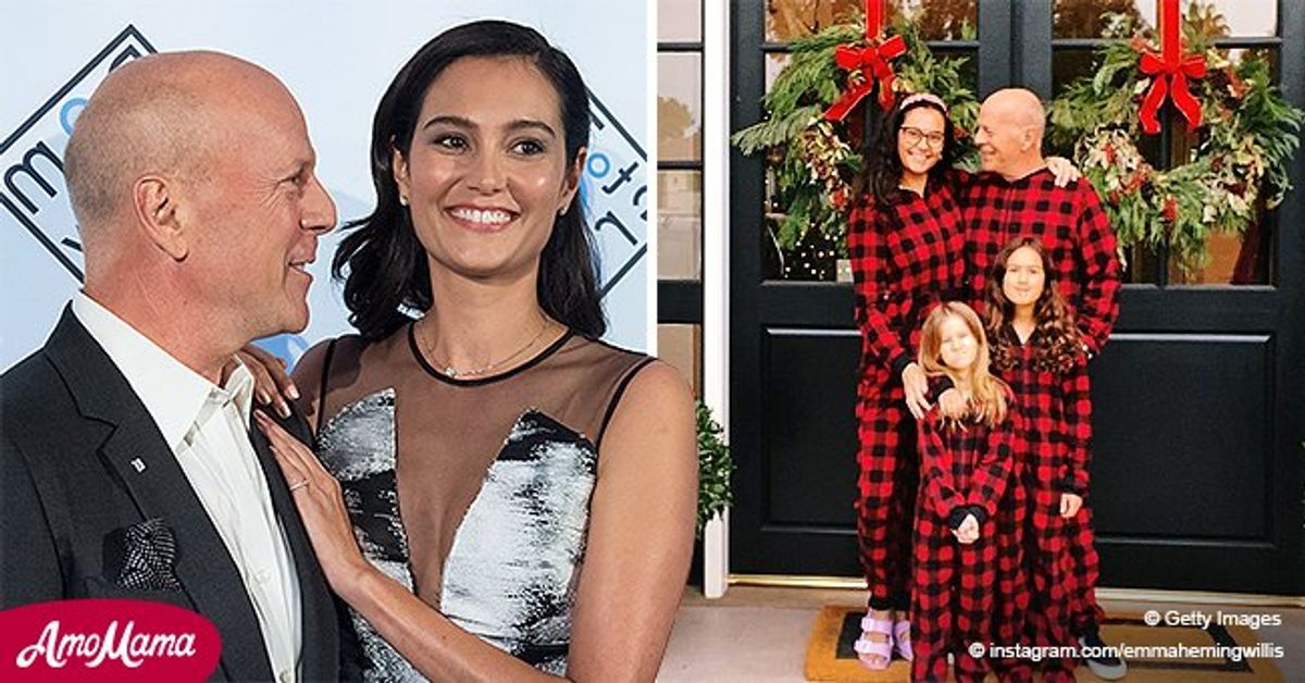 Bruce Willis Poses in Rare Christmas Photo with Wife Emma & Their