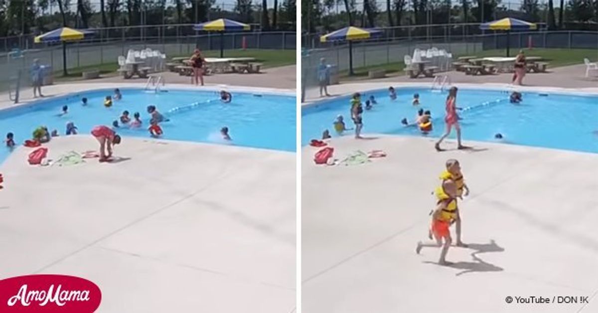 Video shows scary moment boy almost drowns in busy pool and nobody ...