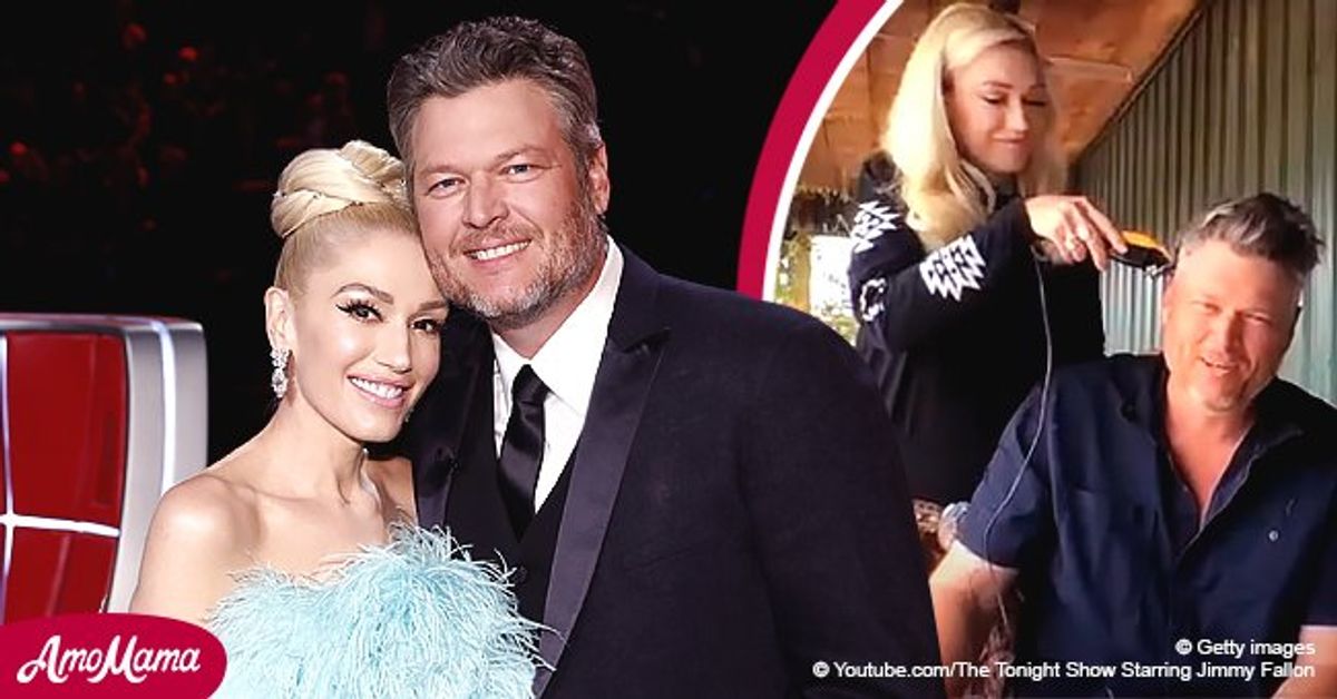 Blake Shelton Gets Mullet Haircut from Girlfriend Gwen Stefani during