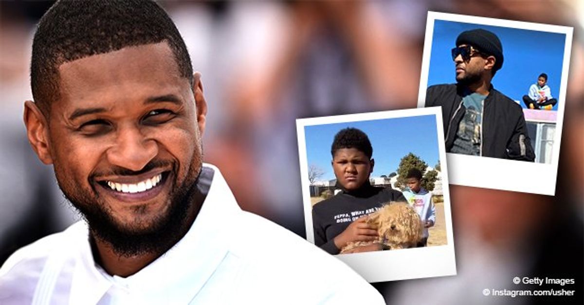 Usher Gives a Glimpse of His 2 LookAlike Sons as They Spend Time