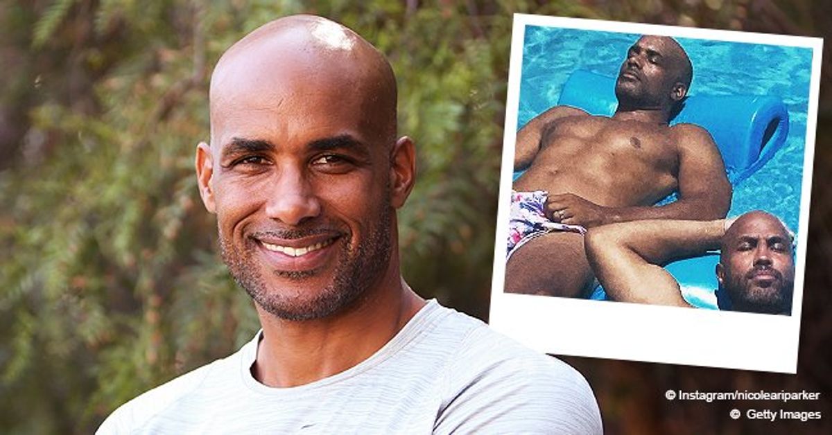 Boris Kodjoe and His Brother Pat Look Identical as They Rest on Pool ...