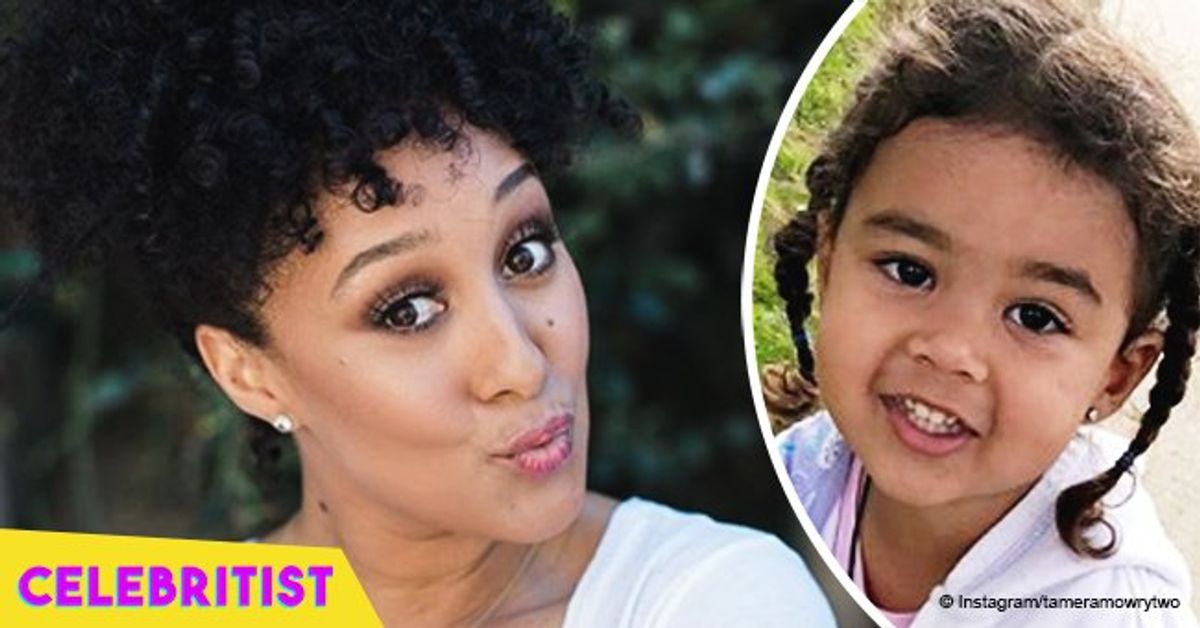 Tamera Mowry's daughter rocks cute outfit and ponytails, holding her ...