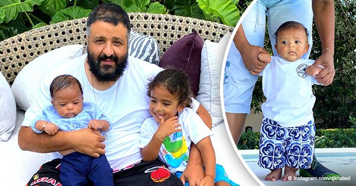 DJ Khaled and Nicole Tuck's Son Aalam Poses in Cute Blue and White