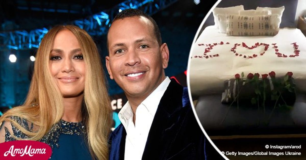 Alex Rodriguez Decorated the Bed with a Sweet Message in Rose Petals