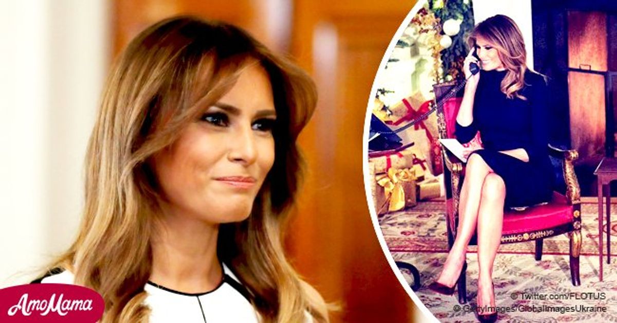 Melania Trump Flaunts Legs In A Black Midi Dress And Red Heels Helping